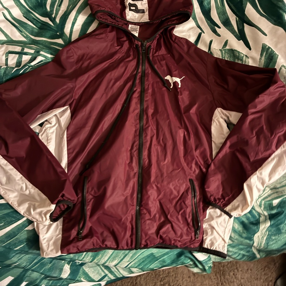 Victoria's Secret PINK Maroon Jacket with Black Trim
